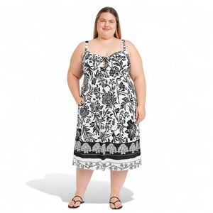 NWT plus size dress by knox Rose Black White size 3x